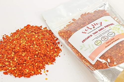 Miniatura 2 de Ped Jing Pimientos de chile tailandeses triturados muy picantes, copos de chile tailandés extra picantes, perfectos para pizza, pasta y otros platos