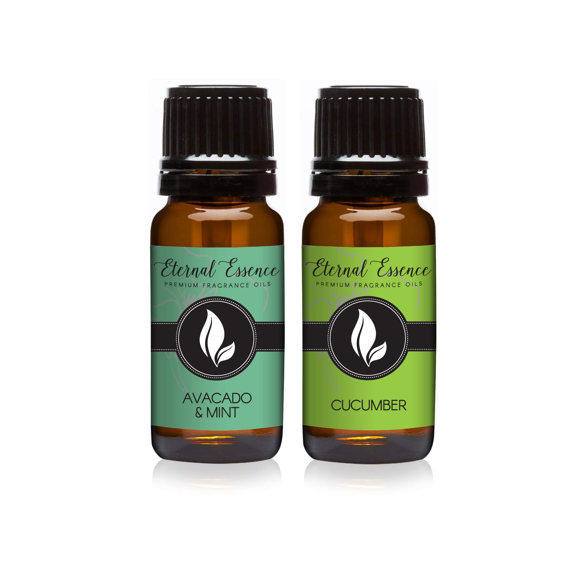 Eternal Essence Oils 2 Pack 10ml Premium Fragrance Oil - Avocado Mint &amp; Cucumber - for Candle, Soap Making, Aromatherapy, Diffusers, Home Care, &amp; Humidifiers