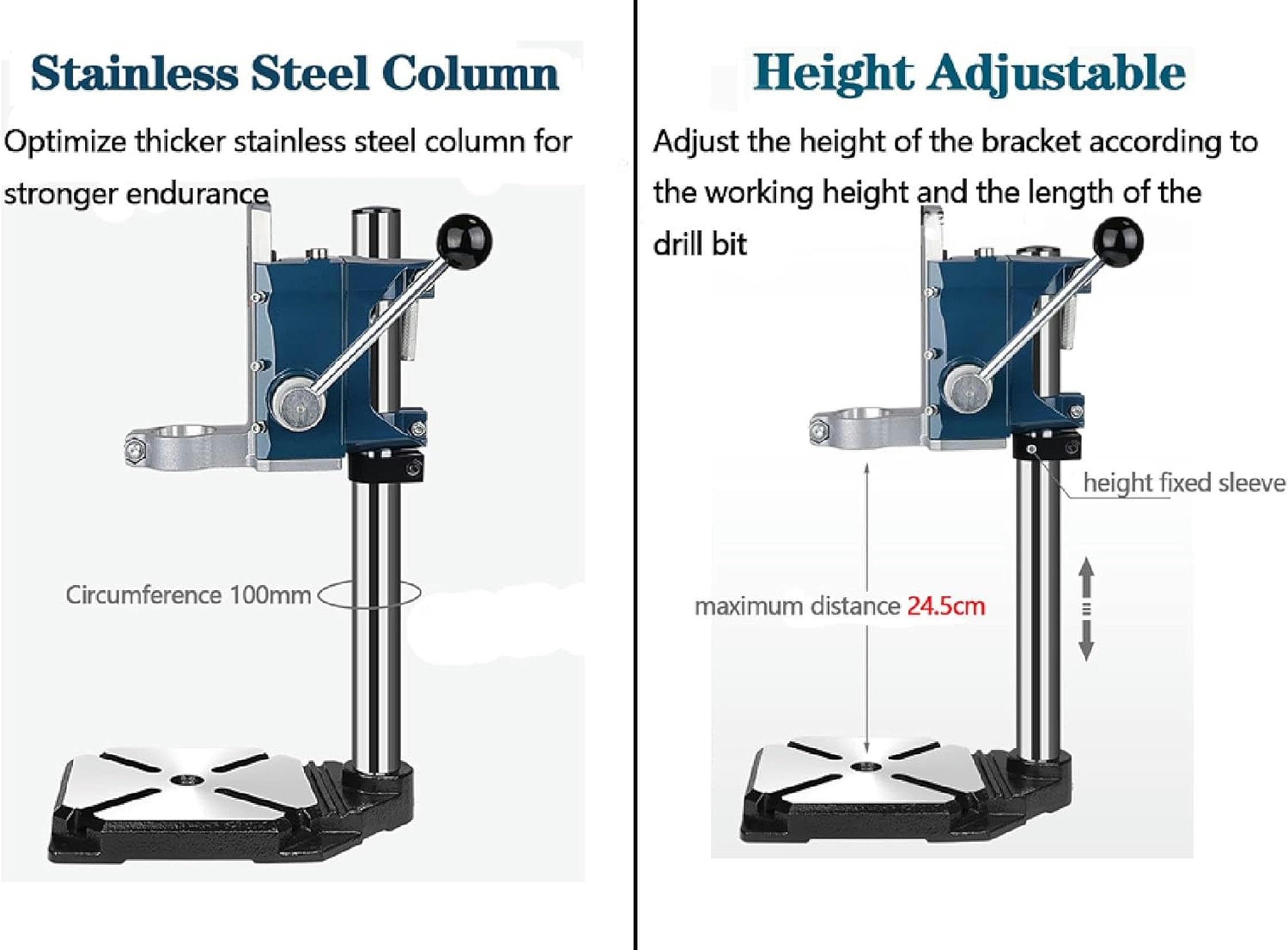 Soporte para Taladro de Columna, Soporte de la Prensa Taladradora, Taladro Vertical de Columna Profesional Banco Herramientas para Taladrar con Precisión