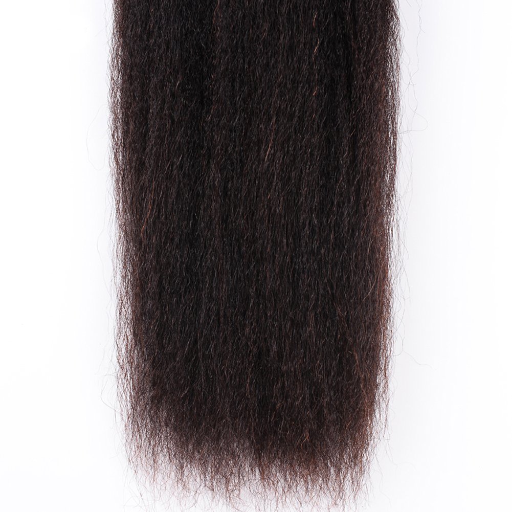 Women's Virgin Brazilian Kinky Straight Human Hair Weave 3bundles/lot 12 Inch #1B Black Soft Hair
