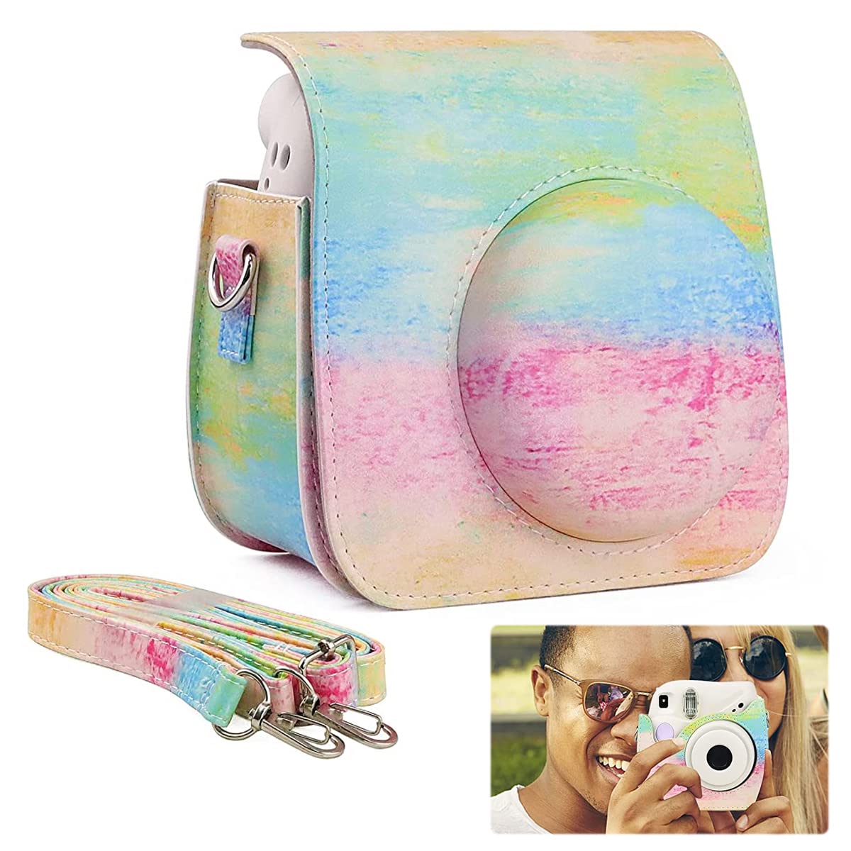 ZORBES Instax Mini 11 Modern Case Cover, Pu Leather Protective Camera Bag For Fujifilm Instax Mini 11, Easy Install Top Part Detachable With Adjustable Shoulder Strap For Intex Camera 11 Mini, Blue (B0BSRW22FY) Amazon Price History, Amazon Price Tracker