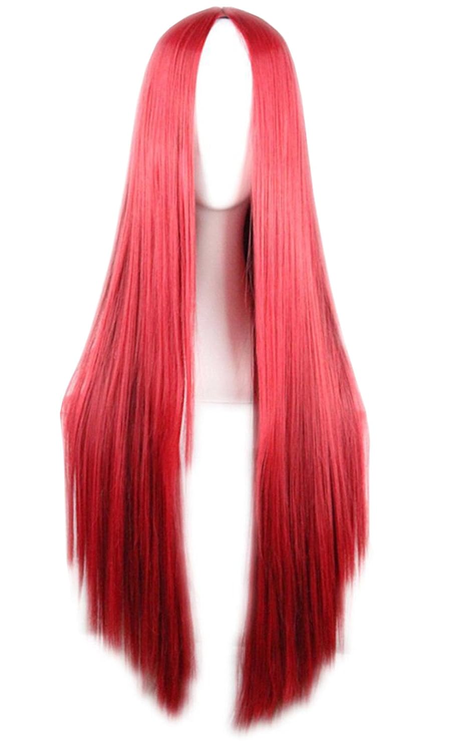 75cm 29.5 inches Black Wig Women's Long Straight Middle Part Synthetic Hair Wigs No bangs Cosplay Anime Halloween Costume Party Hair Wig for Women with Wig Cap