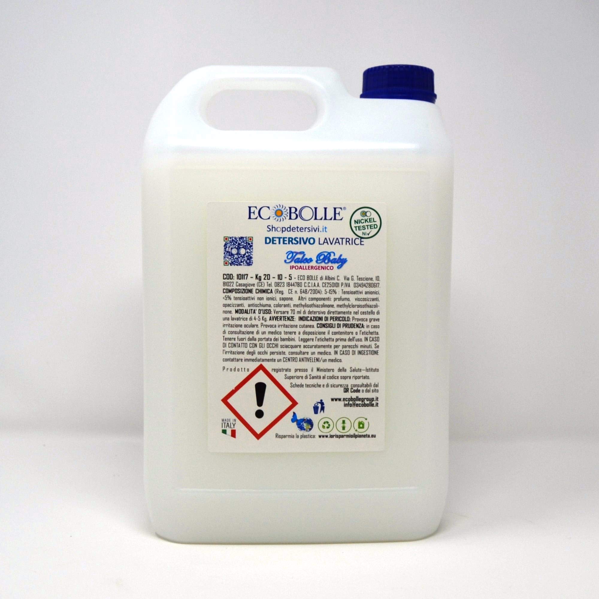 Talco Baby con Profumo Ipoallergenico - Detersivo Per Lavatrice (20KG)