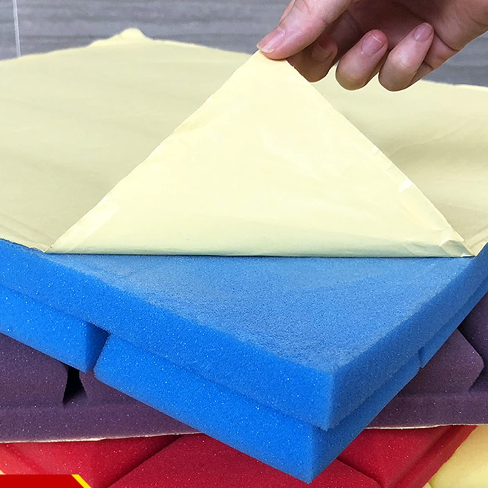 Pannelli Acustici Cinematografici, Decorazione della Parete Pannelli in Schiuma Acustica Adesivo Decorativo da Parete per Interni Addensare Cotone Fonoassorbente/Rosso/50X,Yellow-50X50X5Cm