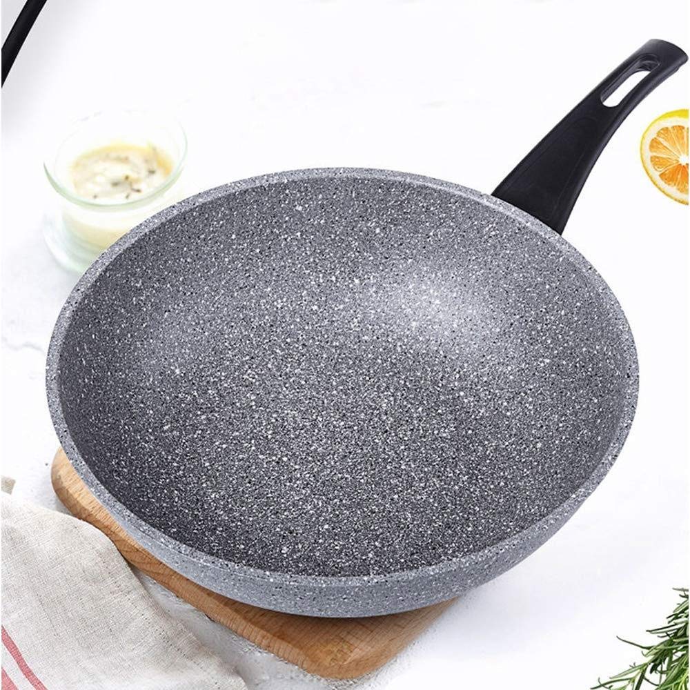 Wok Antiadherente Wok 32cm Cocina De Inducción Estufa De Gas Hogar Universal Frito