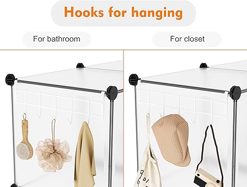 Miniatura 5 de HOMIDEC 6-Cube Storage Organizer, Closet Organizer Storage Shelf Bookcase Bookshelf with Metal Hammer, Storage Cubes Organizer Cabinet for Kids,