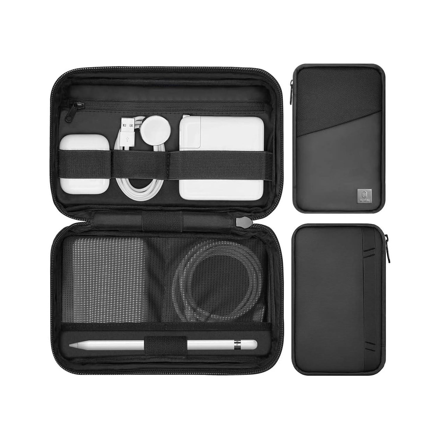 Electronic Organizer Accessory Tech Pouch for MacBook Charger, Cables, Power Bank, Hard Drive, Travel Cords, SD Card, Water-Resistant Storage Bag with Card Slots for Memory Card