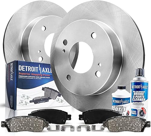 Detroit Axle - Kit de freno trasero para 12-17 Hyundai Accent Kia Rio Rotores de freno de disco 2012 2013 2014 2015 2016 2017 pastillas de freno de