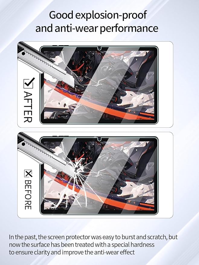 Protector de Pantalla para AE86-10.1 2 en 1 Tablet 10.1", Antirayaduras, 9H, Paquete de 2 miniatura 3