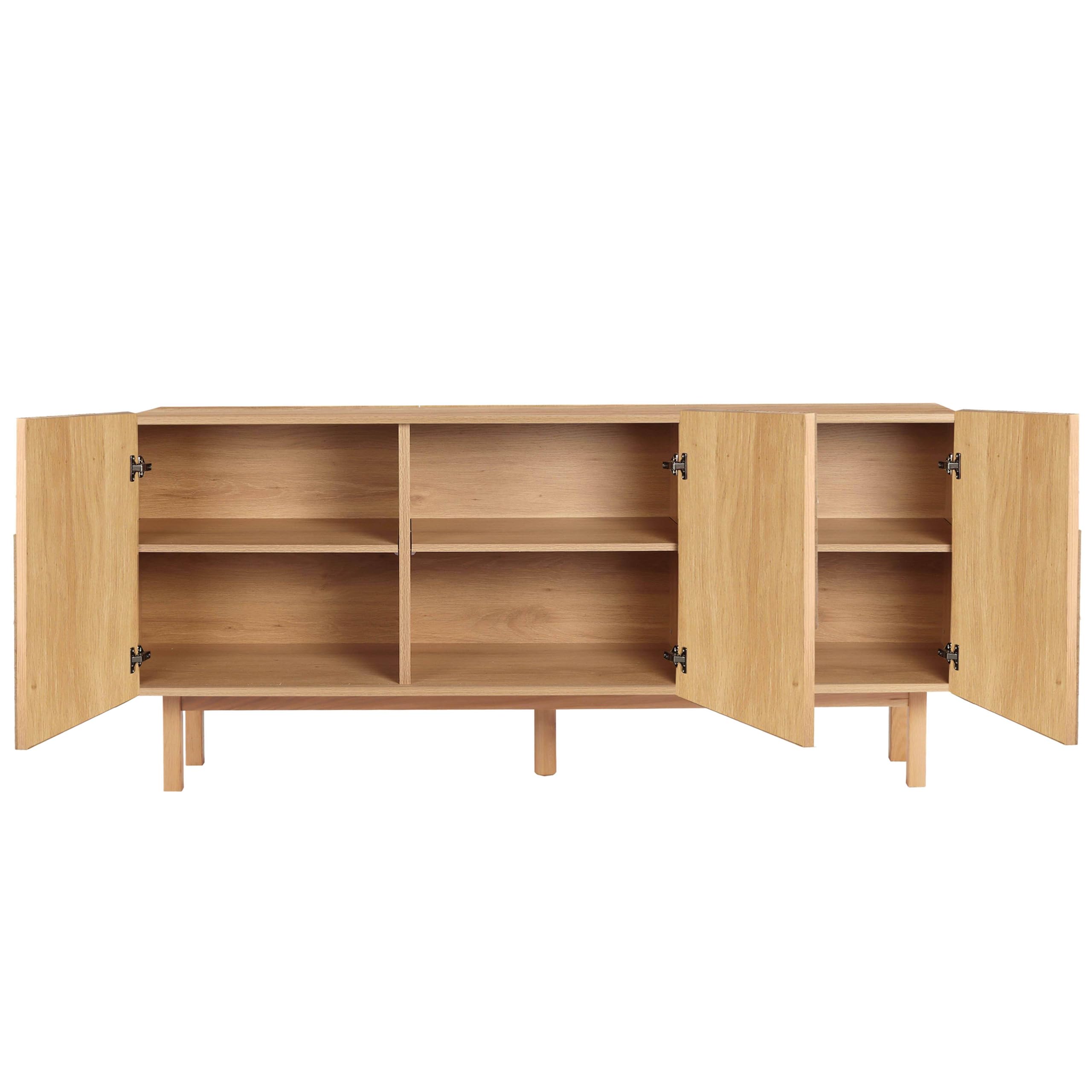 Oviala Buffet 3 Portes en mélaminé 160 cm Effet Bois