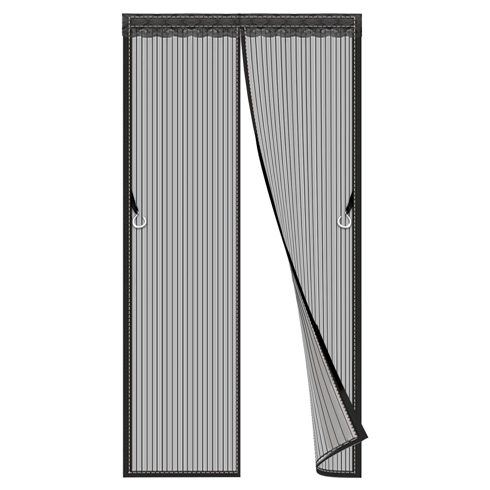 Generic Cloison Magnetic Screen Door - Customizable Door Curtains Keep Bugs Out - Easy Install Works, Black