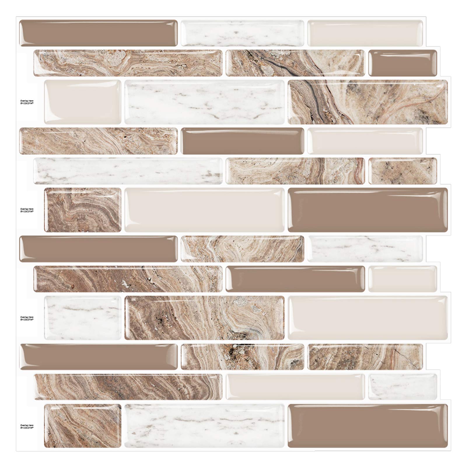 12"x12" Peel and Stick Tile Backsplash for Kitchen, 10 Sheets (A2002)