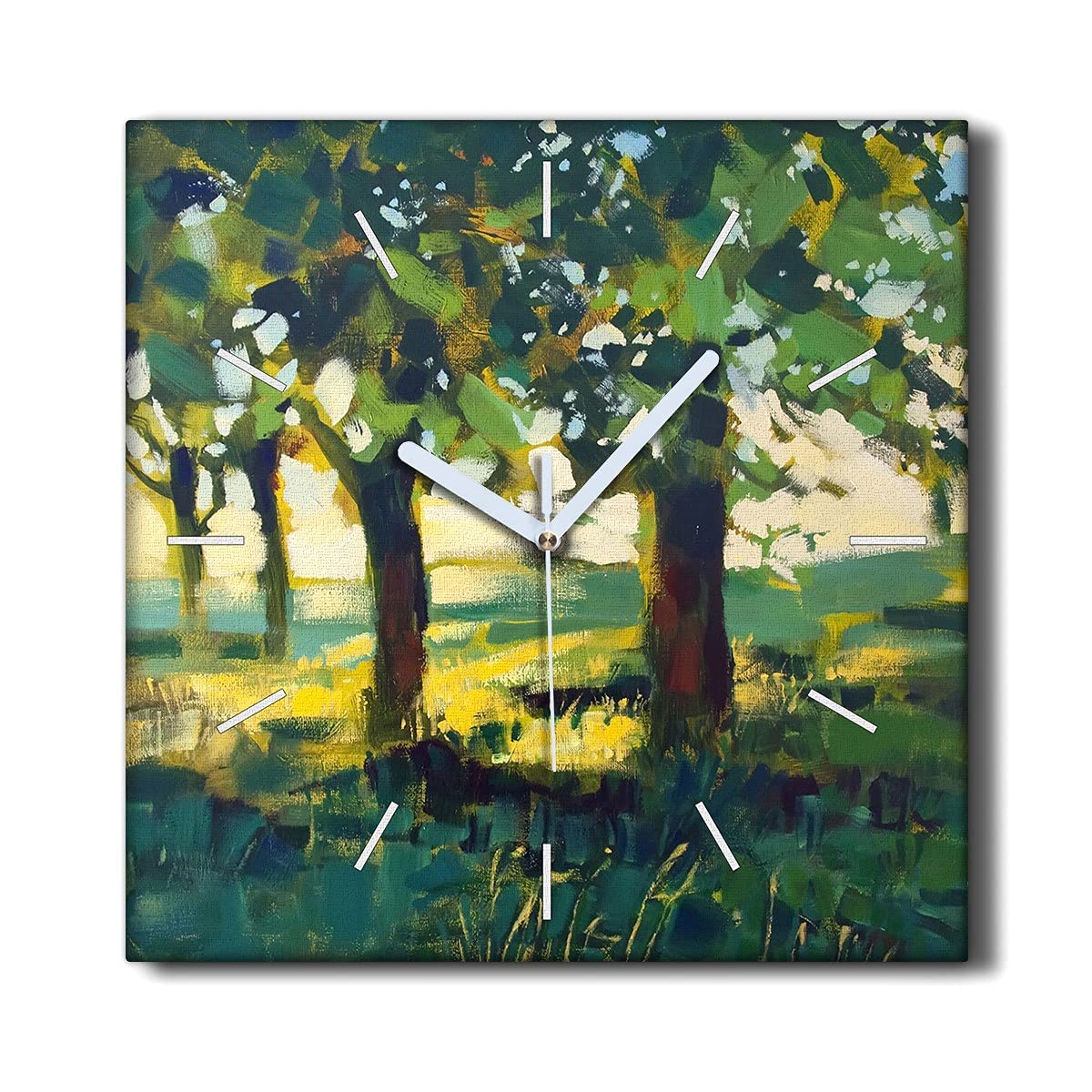 Horloge sur Toile Anti-Bruit Coloray 30x30cm Horloge Murale Salon Silencieuse Motif Nature