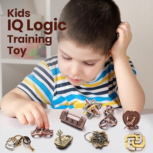 Miniatura 6 de Rompecabezas de metal para adultos, rompecabezas de acero 3D para adultos, rompecabezas de desbloqueo entrelazado para adultos, rompecabezas mental