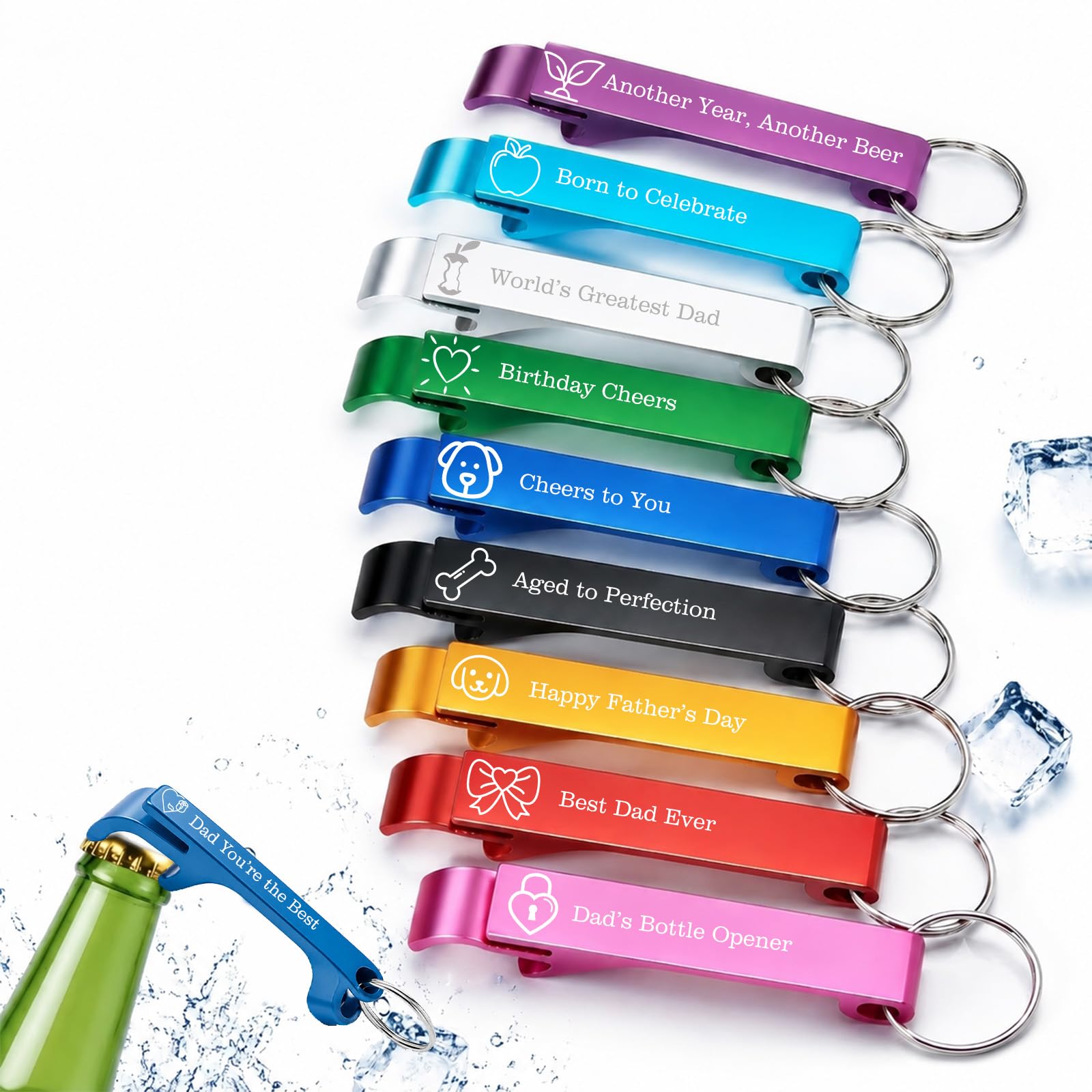 Bulk Personalised Bottle Opener Keyrings Engraved Logo Text Party Favours (30)