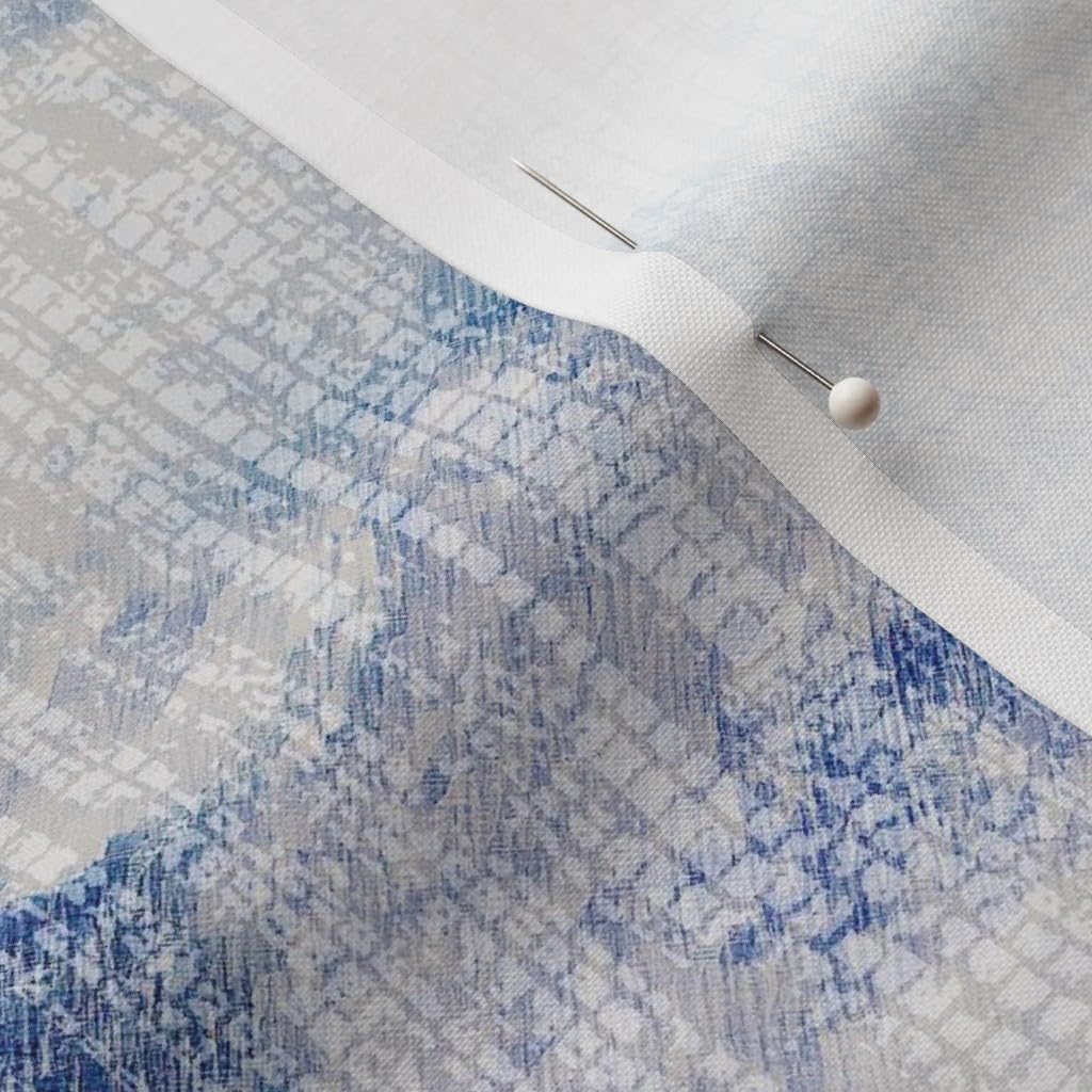 Spoonflower Fabric - Ocean Waves Abstract Marble Coastal Nautical Landscape Painting Printed on Petal Cotton Fabric Fat Quarter - Sewing Quilting Apparel Crafts Decor