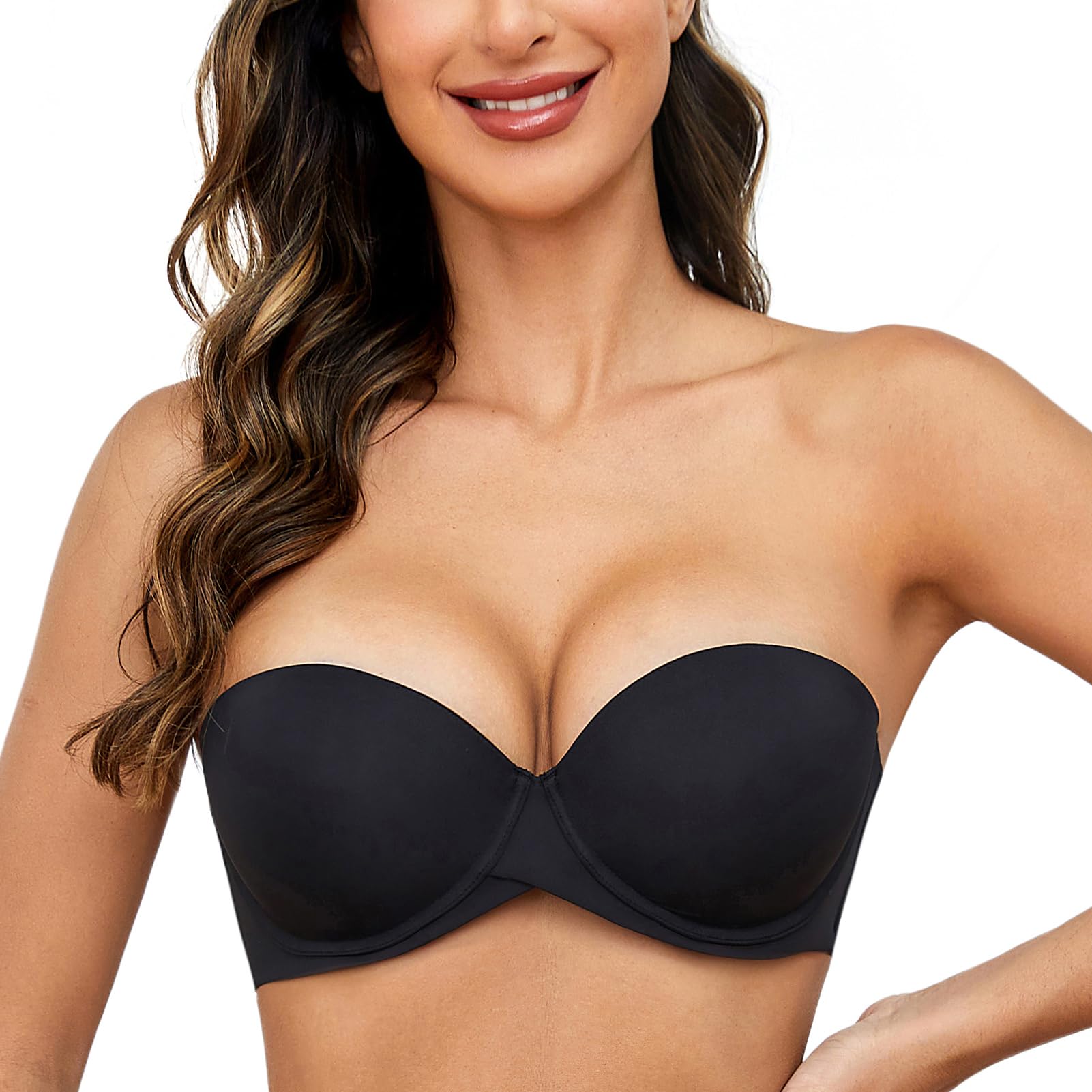 MELENECAWomen?s Heavy Padded Push Up with Lift Multiway Underwire Strapless Bra