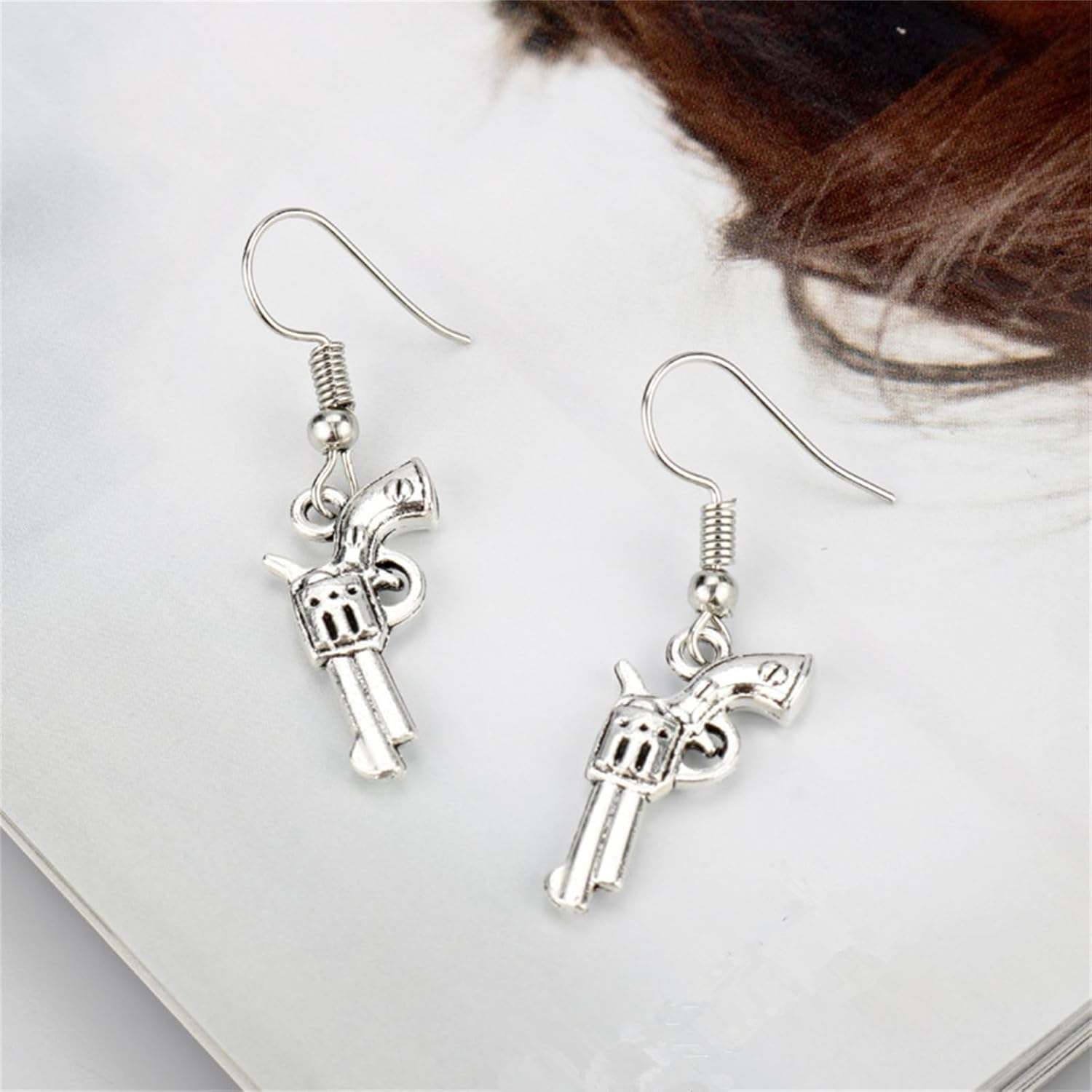 Cowgirl Western Earrings Boho Charm Texas Boots Cowboy Hat Cattle Head Bull Gun Antique Silver Plated Cool Dangle Drop Earrings for Women Country West Style Fashion Jewelry Gifts - Image 4