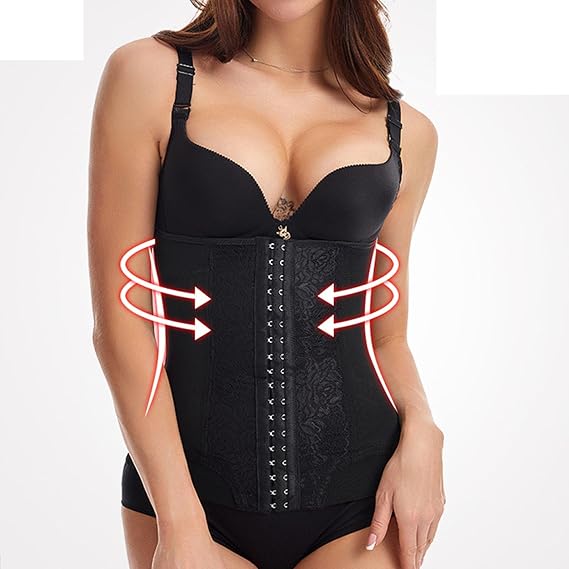 Women's Embroidery Waist Cincher Gothic Steampunk Basque Bustier Lace up Boned Vintage Corset Jacquard Underbust Slimming Tops Renaissance Lingerie Punk Tank Top Tummy Control Shapewear S-3XL