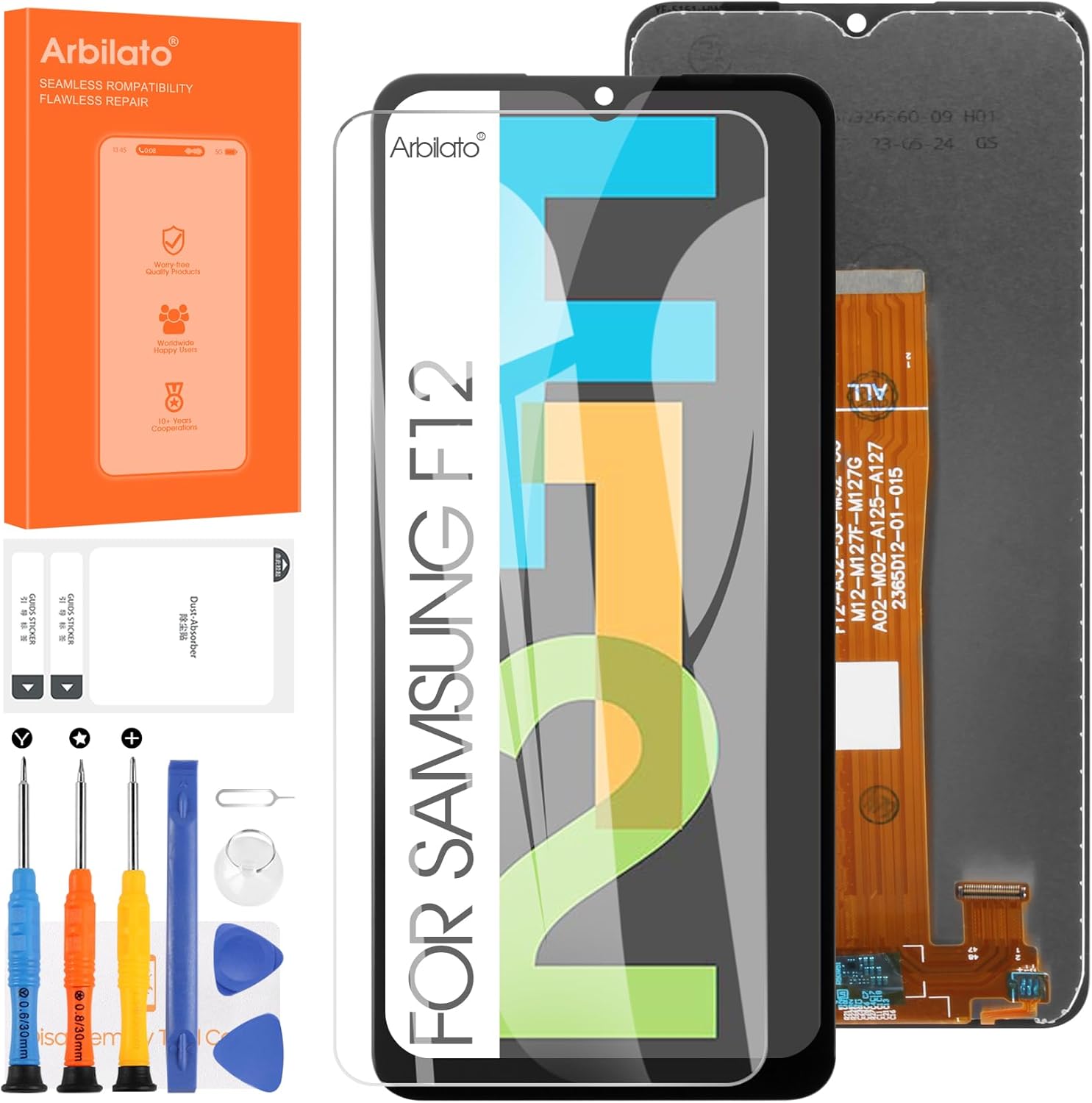 Screen for Samsung Galaxy F12 Screen Replacement for Samsung F127 LCD Screen SM-F127G,SM-F127F Touch Display Digitizer Assembly Repair Parts(Black No Frame)