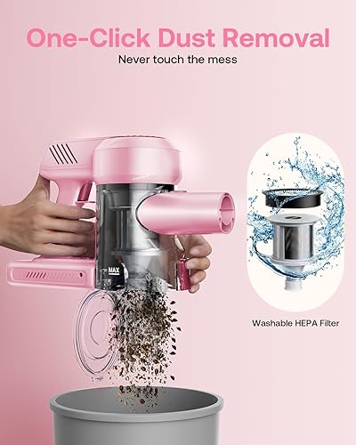 Miniatura 8 de Aspiradora inalámbrica, 40 Kpa y 45 minutos para el hogar, aspiradora ligera 8 en 1 con aspiradora inalámbrica antienredos para alfombras, azulejos,