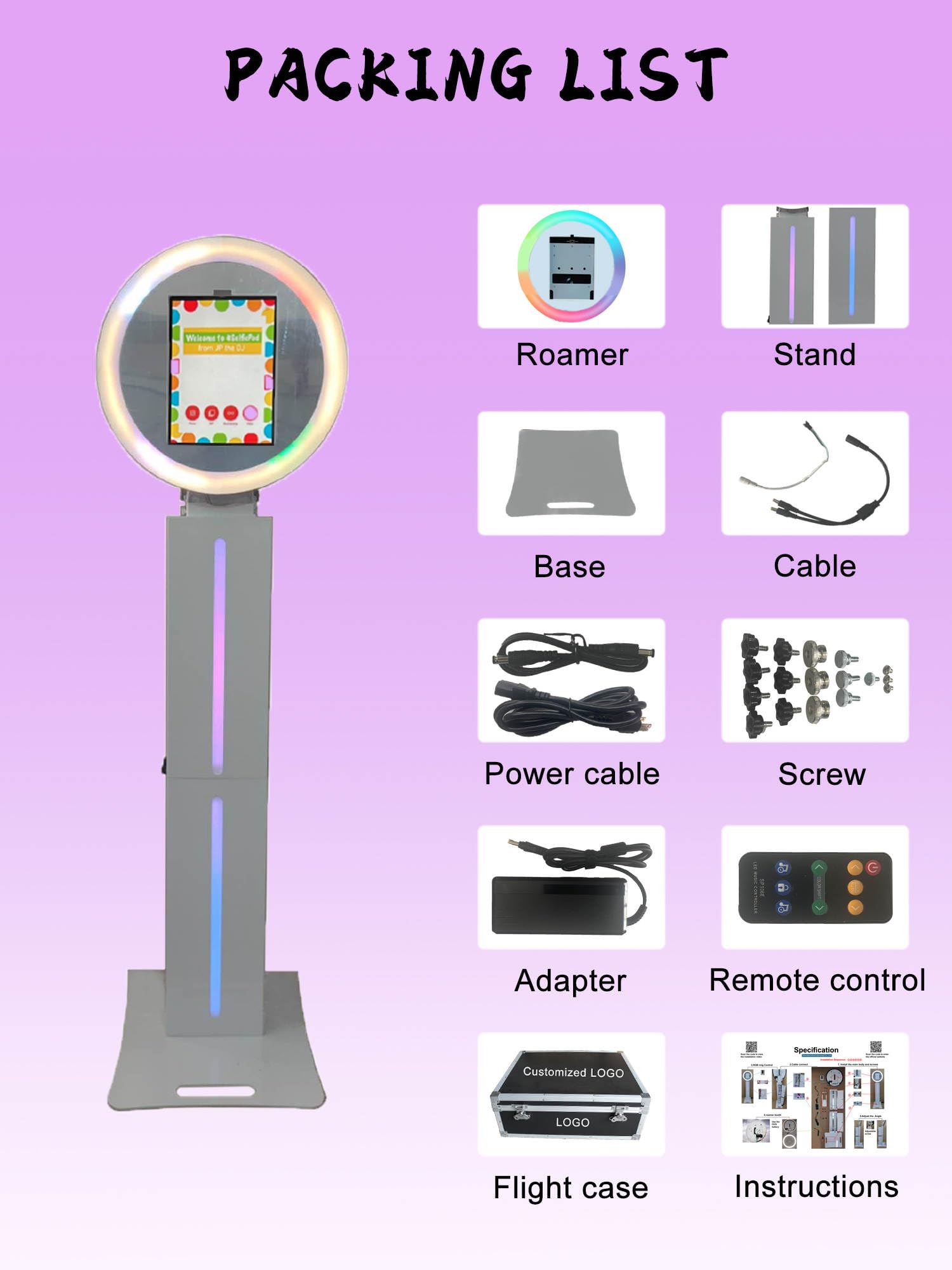 Tragbare IPad Fotokabine Mit RGB-Beleuchtung - Perfekt Für Partys & Events