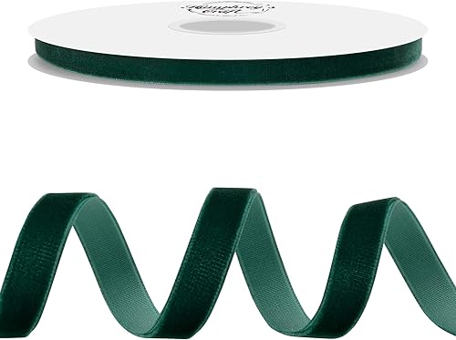 Miniatura 3 de Humphrey's Craft Carrete de cintas de terciopelo verde triturado de 38 pulgadas de ancho, 15 yardas de variedad de colores, perfecto para costura,