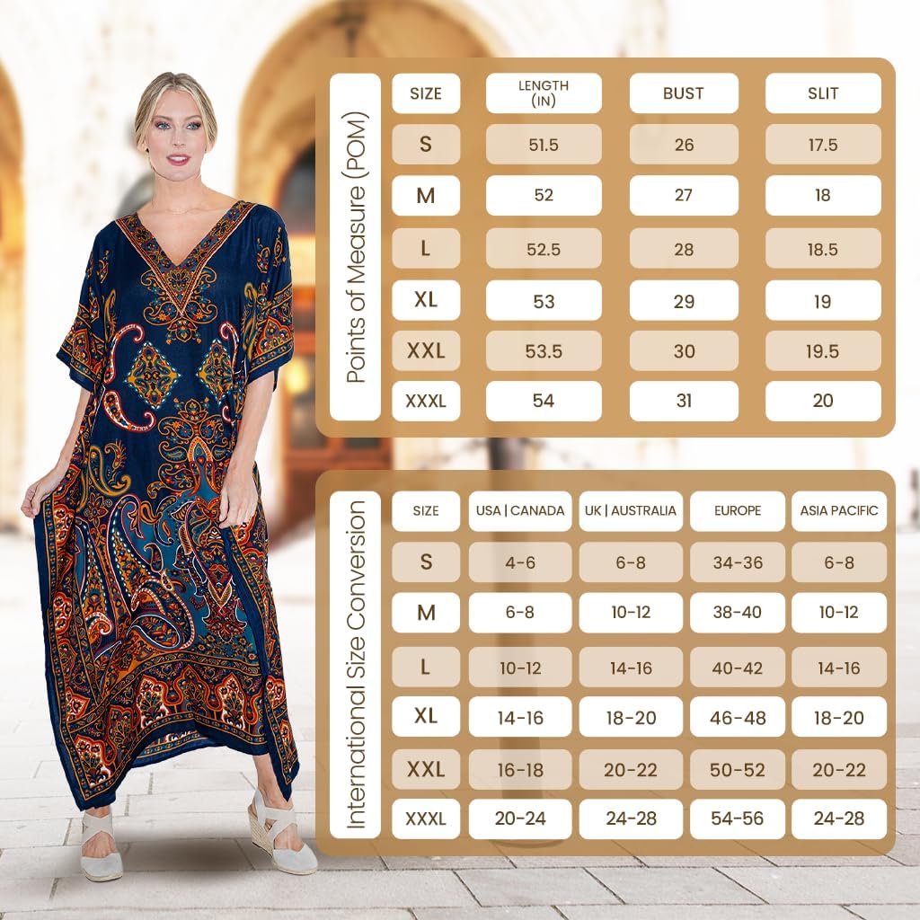 Miss Lavish London Long Kaftan Dress Women, Flowy Resort Wear, Maxi Plus Size Swim Coverup, Lightweight Summer Long Kaftan - Image 2