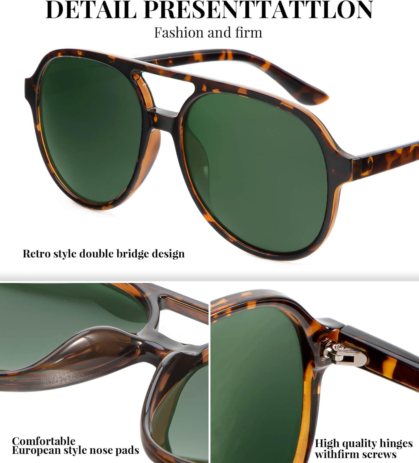 NSSIW Retro Aviator Sunglasses for Women and Men, Polarized Vintage 70s Sun Glasses with UV Protection - Image 5