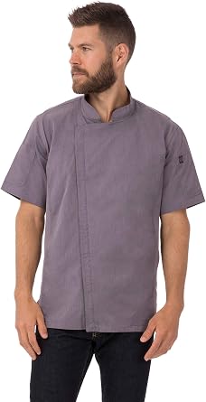 Chef Works Men's Springfield Chef Coat Jacket, Purple, M