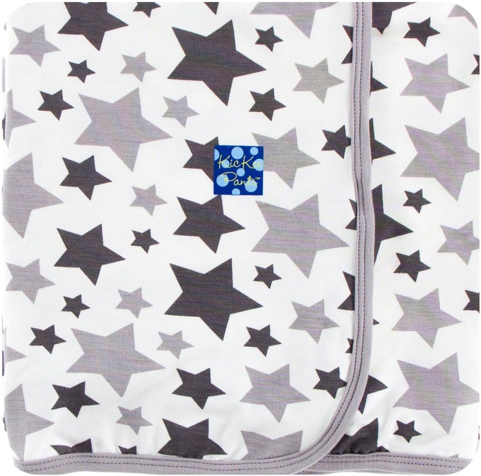 Kickee Pants Essentials Swaddling Blanket, Unisex- Feather/Rain Stars, One Size