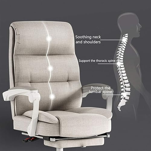 Miniatura 5 de Silla de oficina giratoria de tela, silla de oficina giratoria para el hogar, silla ejecutiva reclinable, silla de oficina ergonómica, silla de