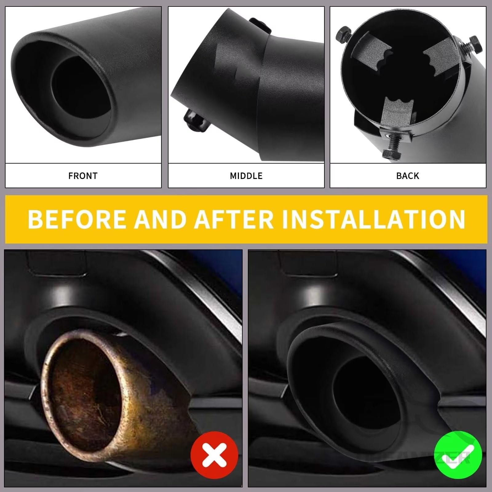 Terminale Terminale Universale Per Uscite Acciaio Inossidabile Per Tubo Modificato Rivestimento Posteriore Della Gola Auto Tubo Scarico