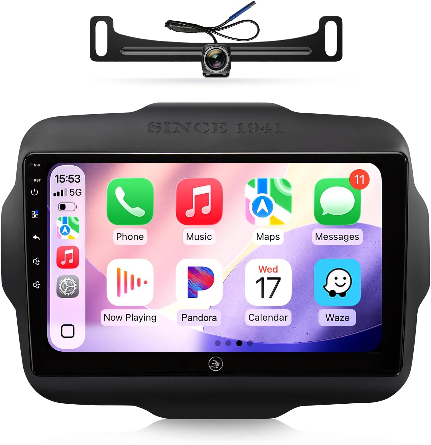 9" Car Radio Stereo Upgrade for Jeep Renegade 2015-2020 Wireless CarPlay Android Auto (4GB+64GB) GPS Navigation 5G WiFi Bluetooth Replacement Installation Kit Touch Screen Head Unit
