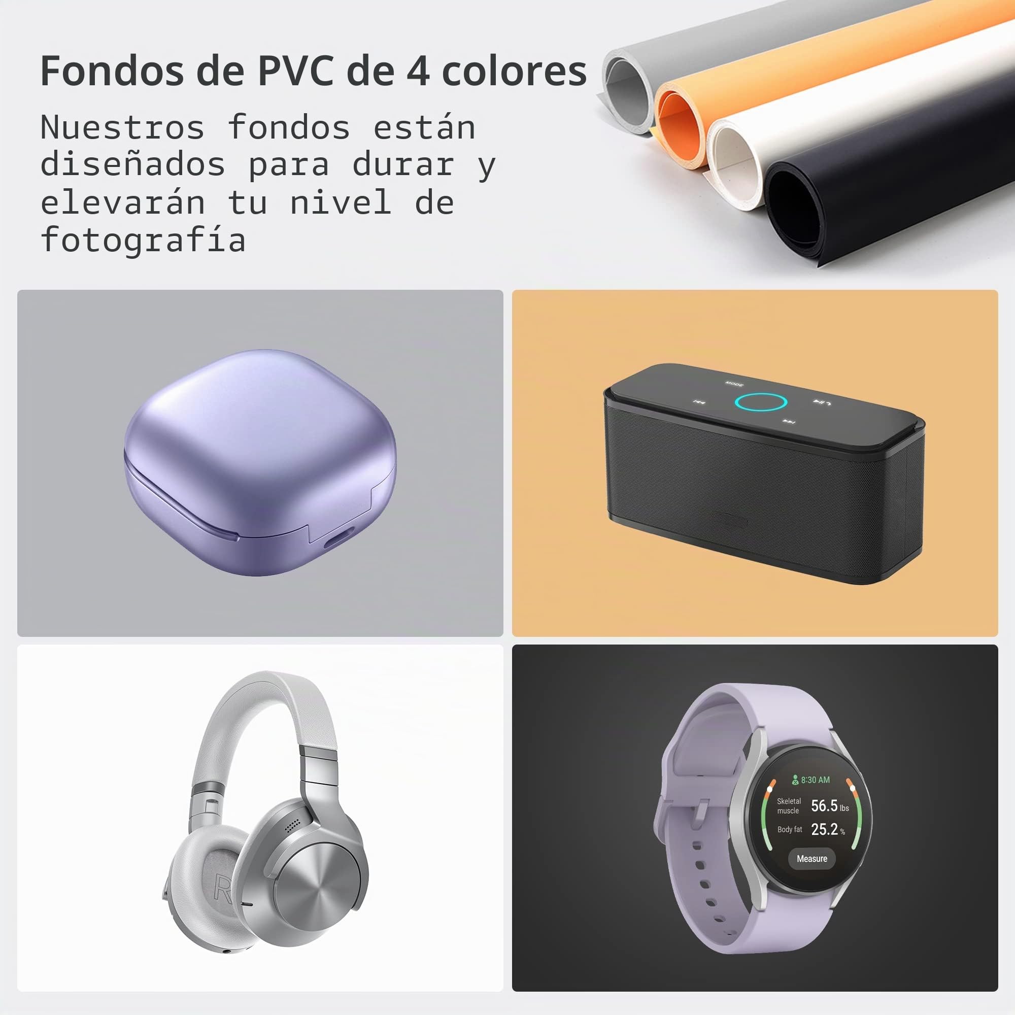 RALENO Caja de Luz Fotografía 60x60 cm, Caja de Fotos Superbrillante Plegable Estudio Fotográfico con 65 W, 5500 K, 97 CRI luz Ajustable Incluye 6 Fondo de PVC