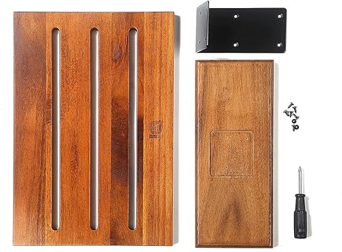 Vista 8 de MITSUMOTO SAKARI Bloque magnético de doble cara para cuchillos, soporte de madera de acacia de 12.5 pulgadas para encimera, soportes de imanes