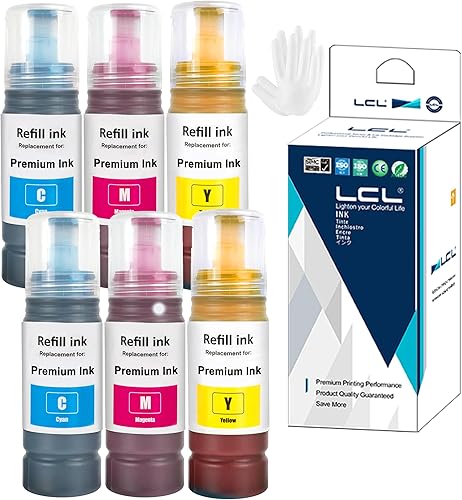 LCL Compatible Ink Refill Bottles Replacement for 502 T502 Ink Compatible with Ecotank ET2760 ET-4760 ET2750 ET-3760 ET-2850 ET-15000 ST-4000