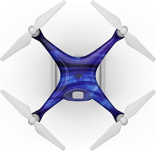 Miniatura 9 de Compatible con Drone DJI Phantom 4 - Vinilo adhesivo protector resistente a los arañazos - Vivid Agate Vein Slice Blue V10