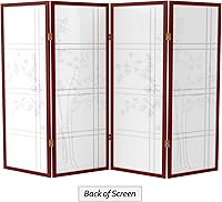 Vista 12 de Pantalla Shoji de árbol de bambú corto de 4 pies - Negro - 4 paneles