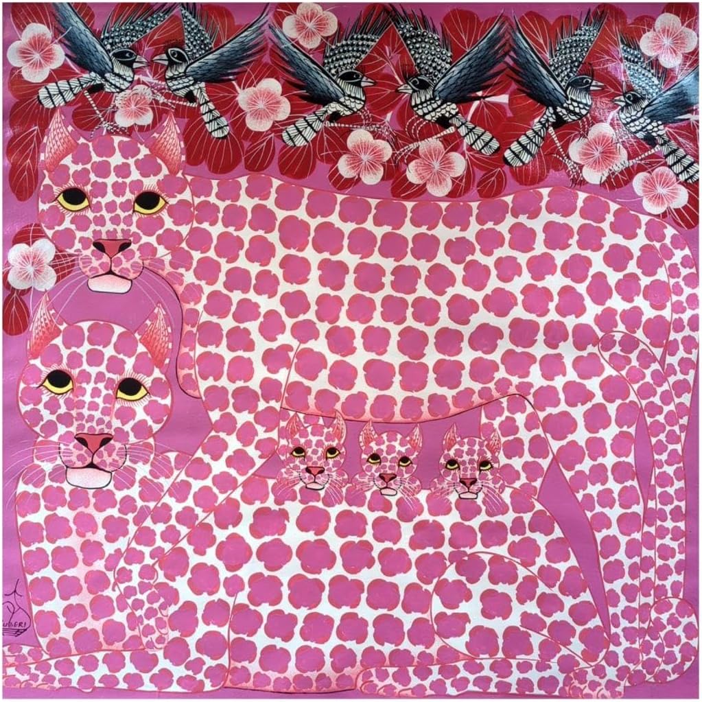 Pink Leopard family 』by Zuberi 60*60cm I CRBL* Walking Leopard
