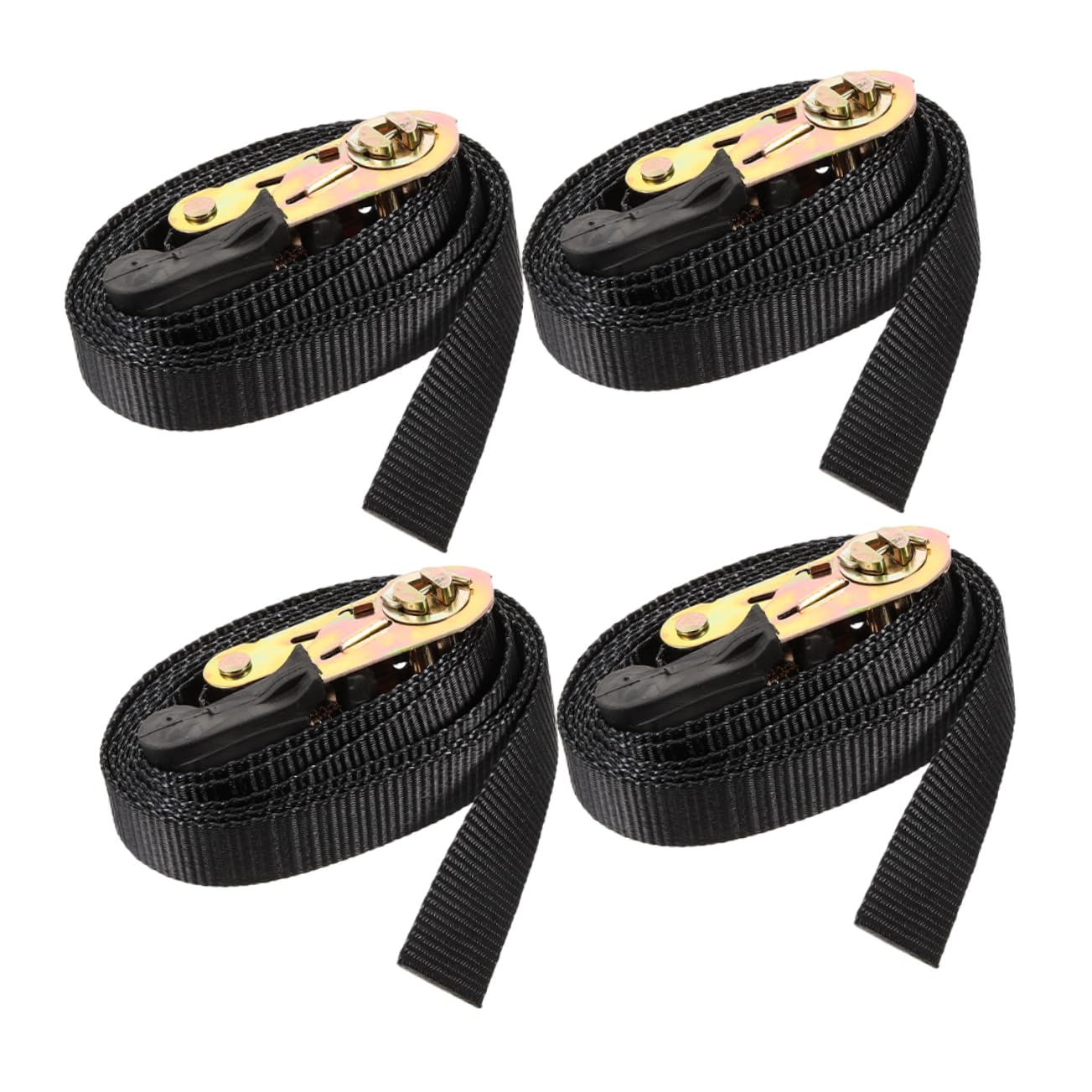 BESTYASH Lot de 4 Sangles à Cliquet 2,5 Cm X 2 M Sangles D'arrimage Robustes Tendeur pour Fixation de Cargaison Automobile et Transport Sécurisé Usage Extérieur et Remorquage