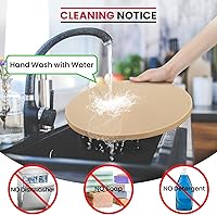 Vista 6 de Unicook Piedra de Pizza para Parrilla y Horno, Piedra de Hornear Redonda de 15 Pulgadas, Bandeja de Cocina de Pan de Cordierita Resistente