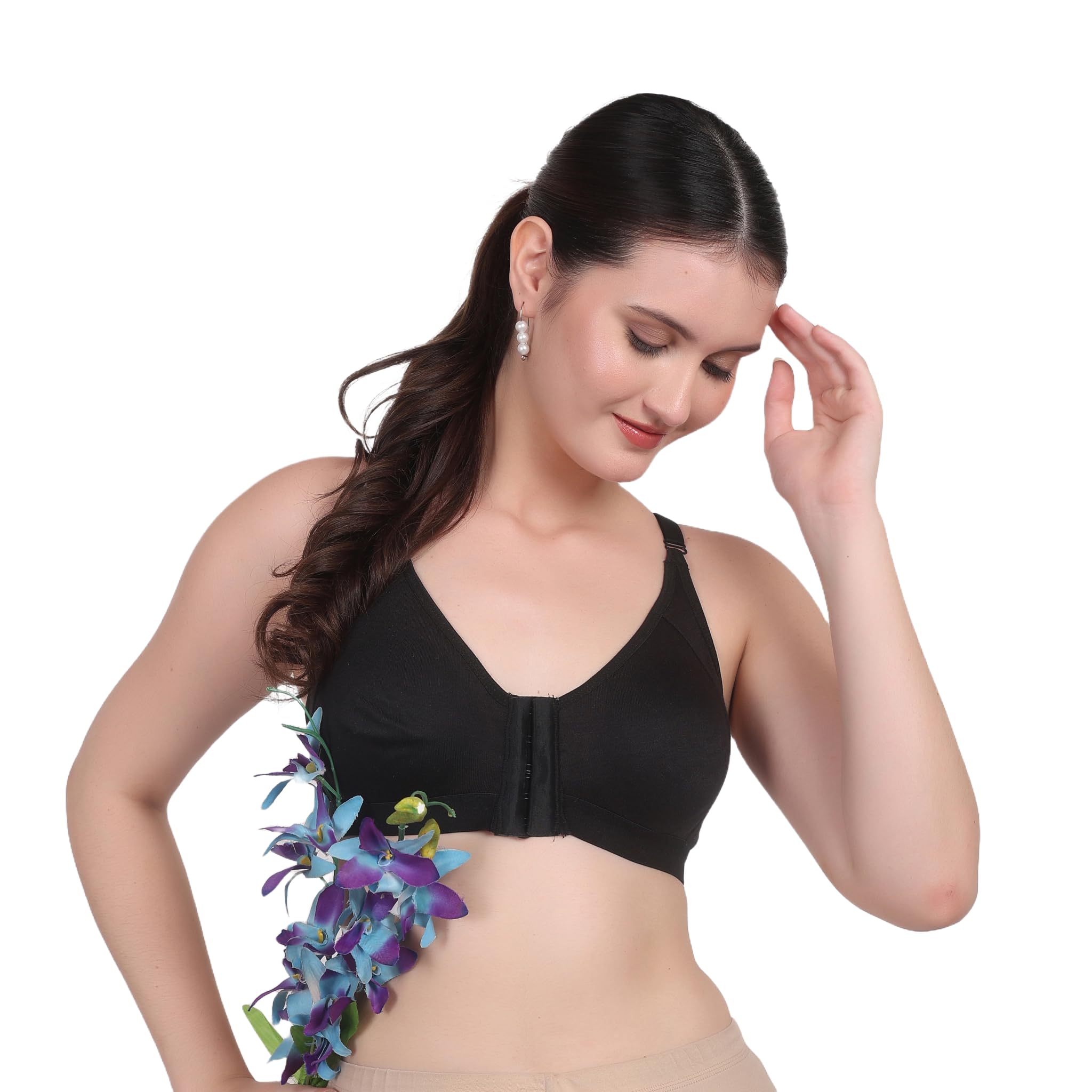 ritupal collection - identify your look, define your style Da Ritu's Women’s Front Open Red Cotton Bra Comfortable for Maternity-30-picture-19