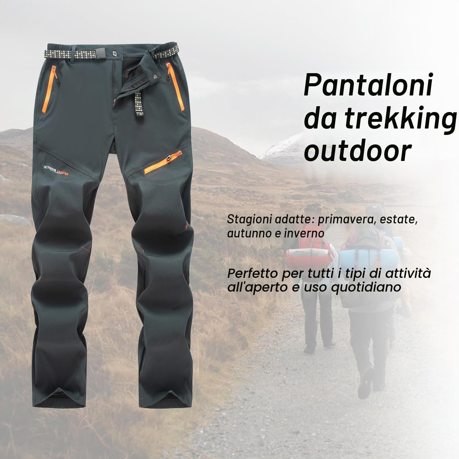 LHHMZ Pantaloni da Trekking da Uomo Primavera Estate Pantaloni da Passeggio Sportivi Comodi e Traspiranti Pantaloni Casual da Arrampicata da Trekking