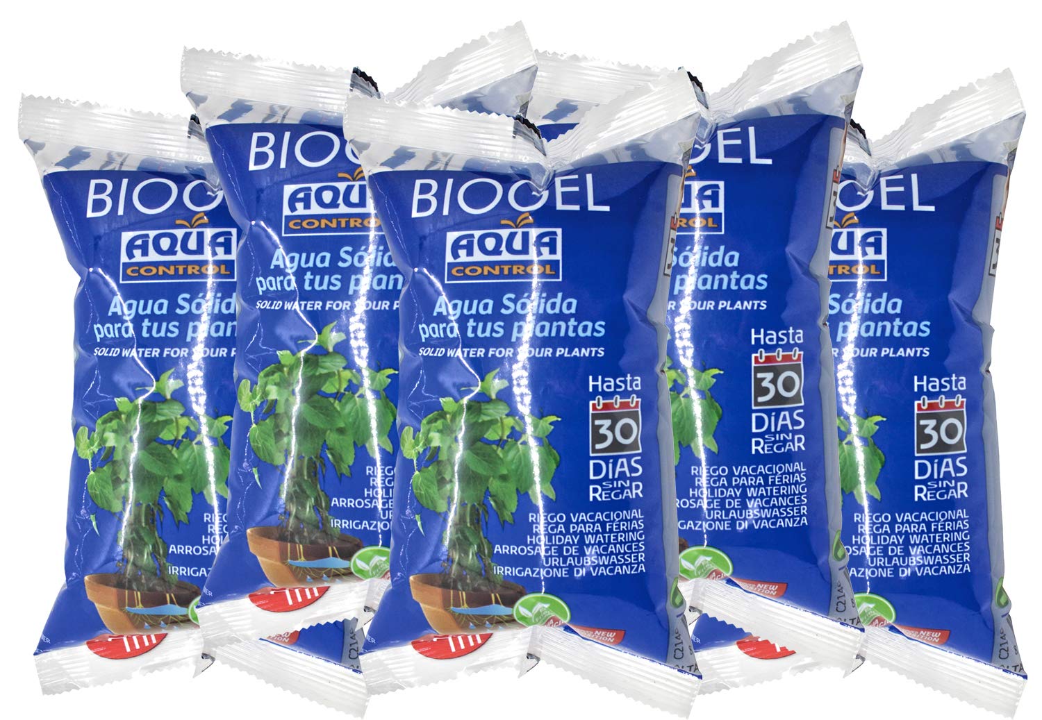 Aqua Control - Solid Water for Your Plants, Ideal for Watering During Your Holidays, Up to 30 Days Without Watering, 400ml, Pack of 12, Packaging May Vary