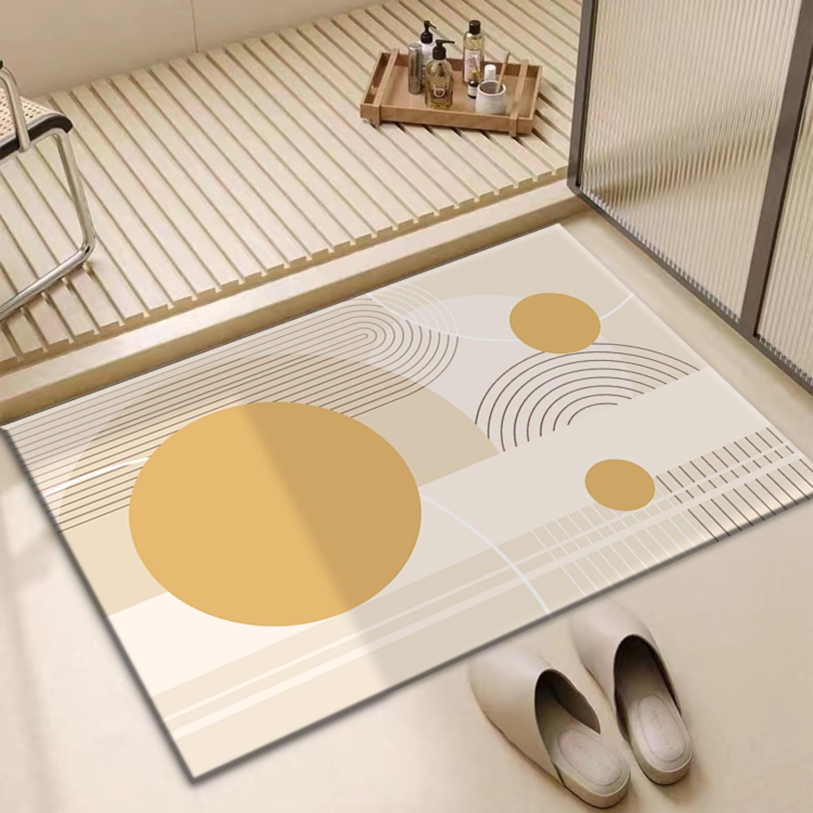 Tapis de bain diatomée absorbant pour une sortie de douche moderne et sécurisée