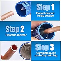 Vista 6 de Herramienta de desbarbado de 0.6 cm a 3.17 cm Escariador de tubos Herramientas de fontanería Limpiador de tubos de cobre Eliminación de rebabas