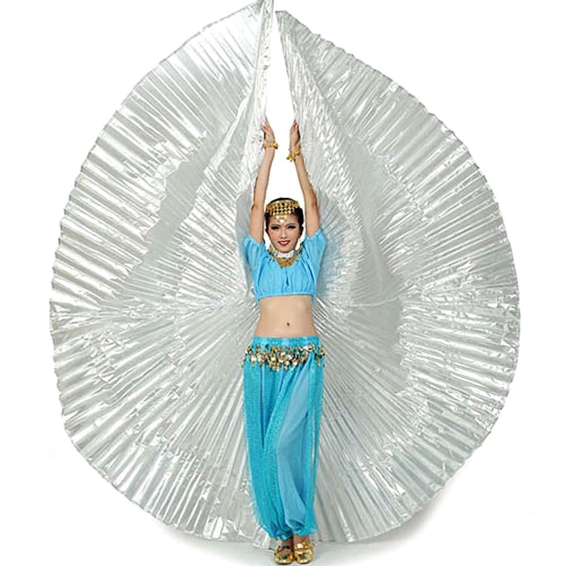Calcifer Egyptian Egypt Belly Dance Wings Isis Wings Costume Gift for Big Party Christmas (Silver)