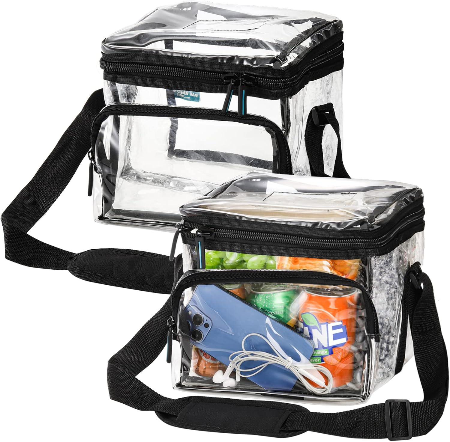 Yopay 2 Pack Clear Lunch Bags for Correctional Officers