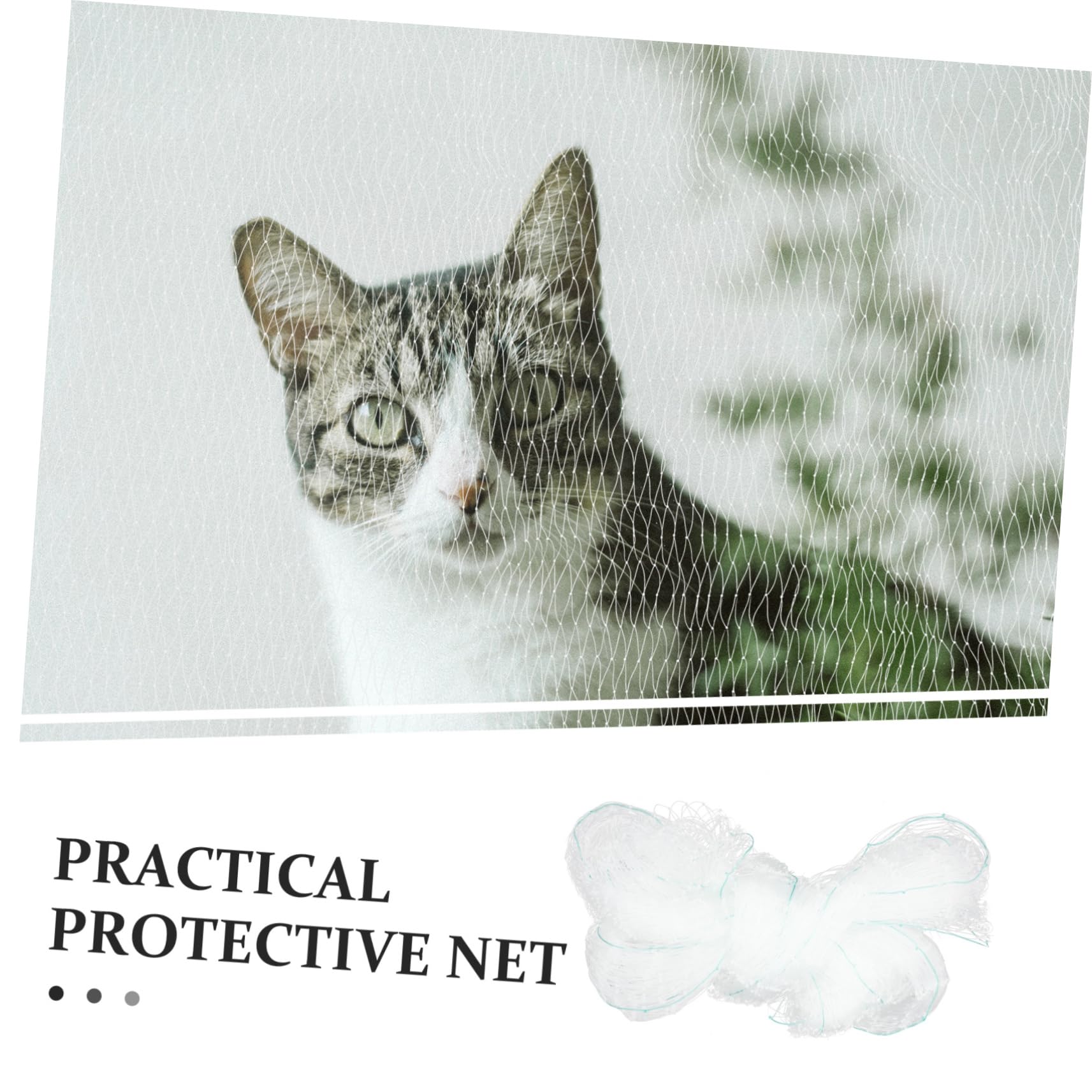 Katzennetz für Balkon und Fenster Drahtverstärkt Transparent Nylon Weiß Absturzsicherung für Hunde und Katzen Engmaschig